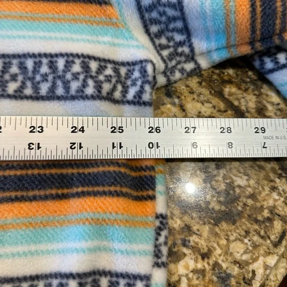 Cinch Mens XL Fleece Quarter Snap Striped Multicolor Pullover - Picture 6 of 6